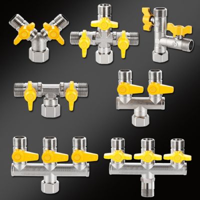 【CC】 All Electroplating Thickened 1/2  3-Way 4-Way Gas  Faucet Shunt