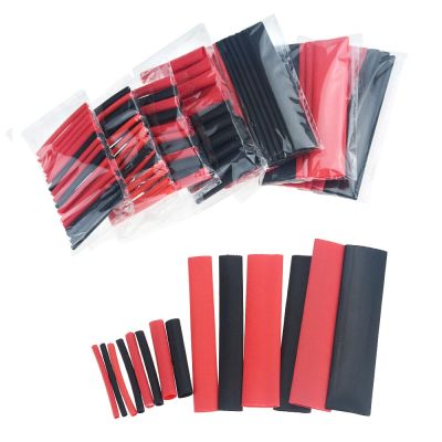 127PCS Red And Black 2:1 Polyolefin Shrinking Assorted Heat Shrink Tube Wire Cable Insulated Sleeving Heat Shrink Tubing Set Cable Management