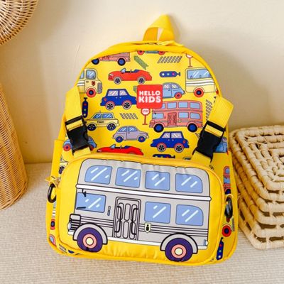 Cartoon Car Toddler Backpack Cute Children Schoolbag Portable Oxford Fashion Kawaii Large Capacity with Detachable Shoulder Bag