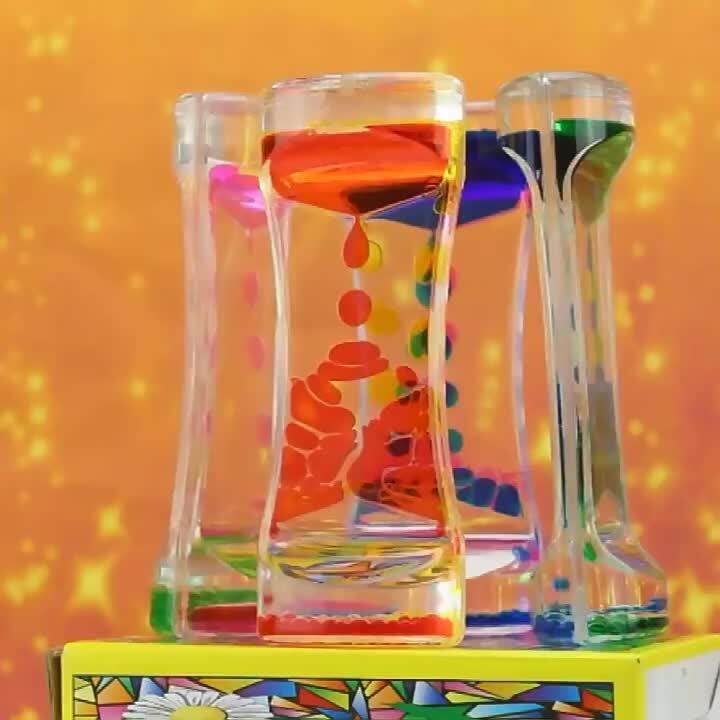 Liquid Motion Timer Oil Water Bule Timer Fidget Toy Hourglass Liquid