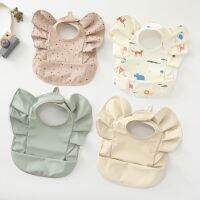 【JH】 Baby Saliva Infant Bibs Kids Feeding Eating Apron Boys Ruffle Toddler Newborn Cartoon Burp Cloths