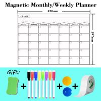 A3 Size Self-discipline Table Monthly Weekly Planner Refrigerator White Board Dry Erase Calendar Magnetic Whiteboard Menu Plan