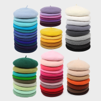 สีม่วง Beret ญี่ปุ่นหมวกขนสัตว์ R จิตรกรหมวก Bud หมวกฤดูใบไม้ร่วงฤดูหนาว Vintage หมวกอุ่นน่ารักสบายๆหมวกผู้หญิง Beret