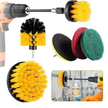 Drill Brush Attachment Set, Scrub Brush Power Scrubber Drill Brush Kit(11  Pieces), Scouring Pad All Purpose Cleaning Kit for Bathroom, Toilet, Grout