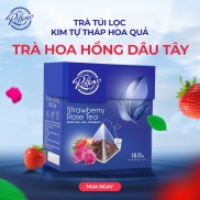 Trà Túi Lọc Kim Tự Tháp Hoa Hồng Dâu Tây ROFFESCO Hộp 15 Gói