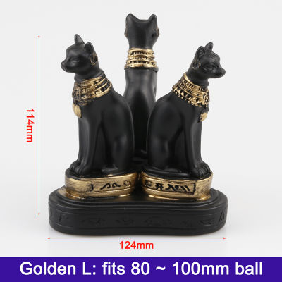 Vintage Egypt Cat Goddess Figurine Display Stand Crystal Glass Lens Ball Photography Lensball Base Magic Sphere Egg Globe Holder