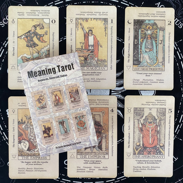 Tarot Card With Meaning On Them Beginner Tarot Keyword Antiqued Tarot ...