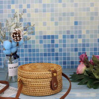 Eco-friendly Woven Handbag Handwoven Rattan Bag Beach Tote Bag Fashion Women Handbag Rattan Woven Straw Bag