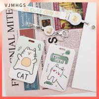 VJMHGS 2Pcs พลาสติกสำหรับตกแต่ง ห่วงโซ่กุญแจ แมวแมวแมว ที่ใส่ป้าย ของขวัญสำหรับเด็ก ที่ใส่บัตรประชาชน ออฟฟิศสำหรับทำงาน