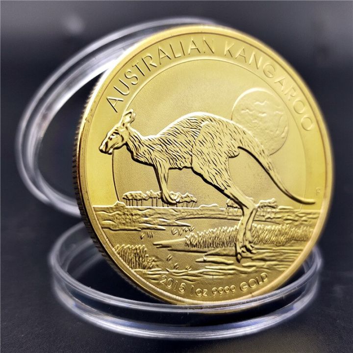australian-commemorative-coin-kangaroo-gold-coin-foreign-coin-british-commonwealth-queen-gold-and-silver-coin-animal-coin
