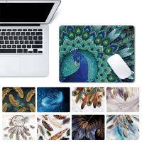 Feather Series Pattern Game Mice Mouse Pad PU Leather Mat Waterproof Pad Mousepad for Office Computer Laptop Home Work Mousepad