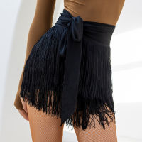 Adult Women Latin Dance Tassel Hip Scarf Skirt Ladies Fringed Leopard Print Hip Triangular Skirt Dancewear Performance Clothing