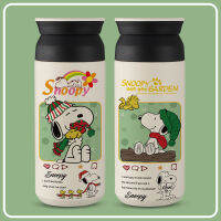 Snoopy คู่ร้อนถ้วยน่ารักสร้างสรรค์การ์ตูนโรงเรียนประถมเด็กชายและเด็กหญิงสนุกสูญญากาศสองชั้นกาแฟถ้วยน้ำ