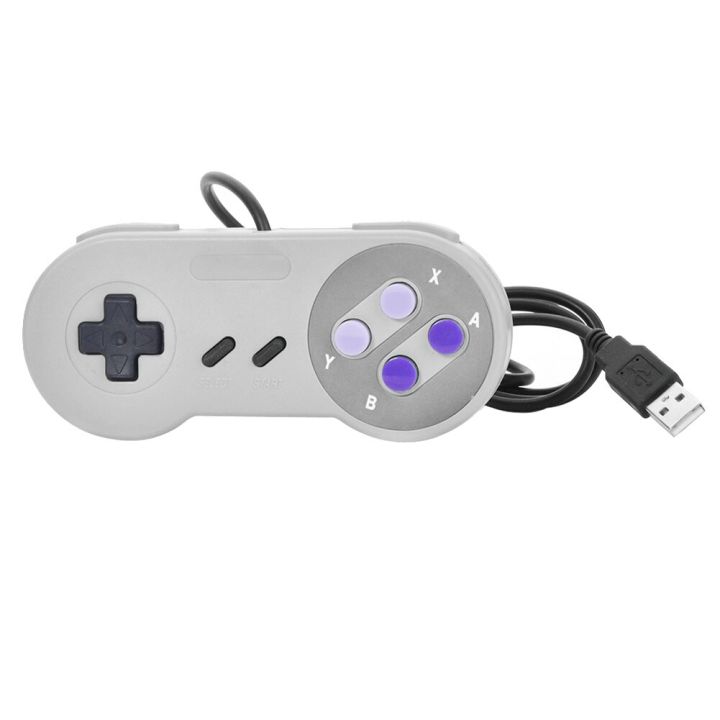 จอยสติ๊กคอนโทรลเลอร์เกมเกมแพดซูเปอร์-usb-แบบมีสาย4ปุ่มสำหรับเกม-nintendo-snes-พอร์ตคอมพิวเตอร์แบบมินิจอยสติ๊กควบคุมคอมพิวเตอร์-mac