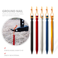 10ชิ้นล็อต18ซม. อลูมิเนียม Yard Canopy เต็นท์หมุด Garden Stakes Ground เล็บ Heavy Duty พร้อมสายสะท้อนแสง Hammock Camping