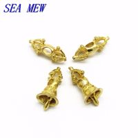 SEA MEW 10เซ็ต15มิลลิเมตร * 6มิลลิเมตรวินเทจทิเบตพุทธทองเหลืองดิบ Vajra สากเสน่ห์จี้สำหรับเครื่องประดับทำ533bz