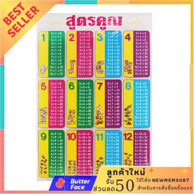 โปสเตอร์กระดาษ สูตรคูณ รุ่น 4729 ลดแหลกแจกกระจาย !! poster paper calculator