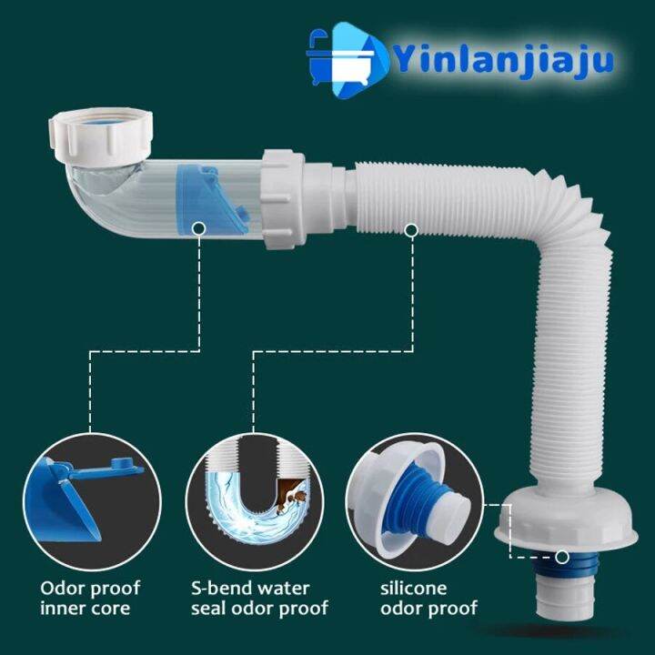 New Sewer Drain Pipe Washing Machine Pipe Connector AntiOdor