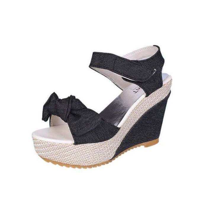 kkj-mall-ladies-shoes-2022-summer-new-sandals-womens-thick-bottom-wedge-heel-bow-all-match-velcro-comfortable-platform-sandals-women