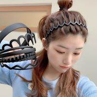 Bando gelombang Korea uniseks ikat kepala anti selip gesper rambut Semua cocok aksesori rambut wanita Hoop kepala sederhana