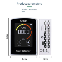 เครื่องวัด CO2แบบดิจิตอล4 In 1,เครื่องวัดคาร์บอนไดออกไซด์เม็ดเครื่องวัดอุณหภูมิความชื้นที่ทดสอบเซ็นเซอร์ TVOC CO2เครื่องตรวจจับหน้าจอที่มีคุณภาพอากาศเครื่องมือตรวจสอบ