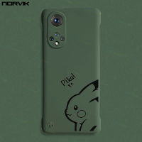 NORVIK ภาพยนตร์การ์ตูนน่ารักลาย Pika สีเขียวเข้มไร้ขอบเคสโทรศัพท์สำหรับ Huawei P60 Nova 11 11i 10 Y91 Y90 9 7 SE Honor X9a 90 70 50 Lite Magic 5 Pro 5G 4G N11-2ปลอกฝาหลังสร้างสรรค์