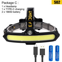 Asafee M501 XPE+COB LED Headlamp Sensor Headlight Rechargeable with Built-in Battery Flashlight USB Rechargeable Head Lamp 6 Lighting Modes