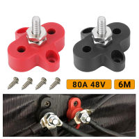 M6 Busbar Terminal Block Stud 14 Dc 48V 80A Positive Negative Power Distribution Stud สำหรับรถบรรทุก RV เรือเรือ