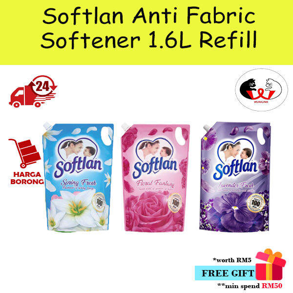 Softlan Anti Wrinkles Fabric Softener Refill (1.6L) Lazada