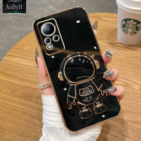 AnDyH 2022 New Design For Infinix Note 11 Case Luxury 3D Stereo Stand Bracket Astronaut Fashion Cute Soft Case