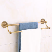 Solid Brass Antique Bathroom Hardware Accessories Set European Style Carved Luxury Bathroom Products Brushed Towel Ring