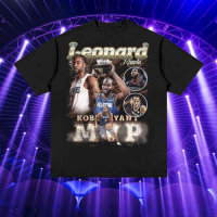 คอลูกเรือเสื้อยืดคอกลมเสื้อยืดแขนสั้น คอกลม พิมพ์ลาย NBA Leonard Fan สไตล์วินเทจ แฟชั่นอเมริกัน สําหรับผู้ชาย และผู้หญิงS-5XL