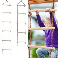 Fun Sports Wood Rope Ladder Toys Outdoor Indoor Kids Games Hang Swing Toys