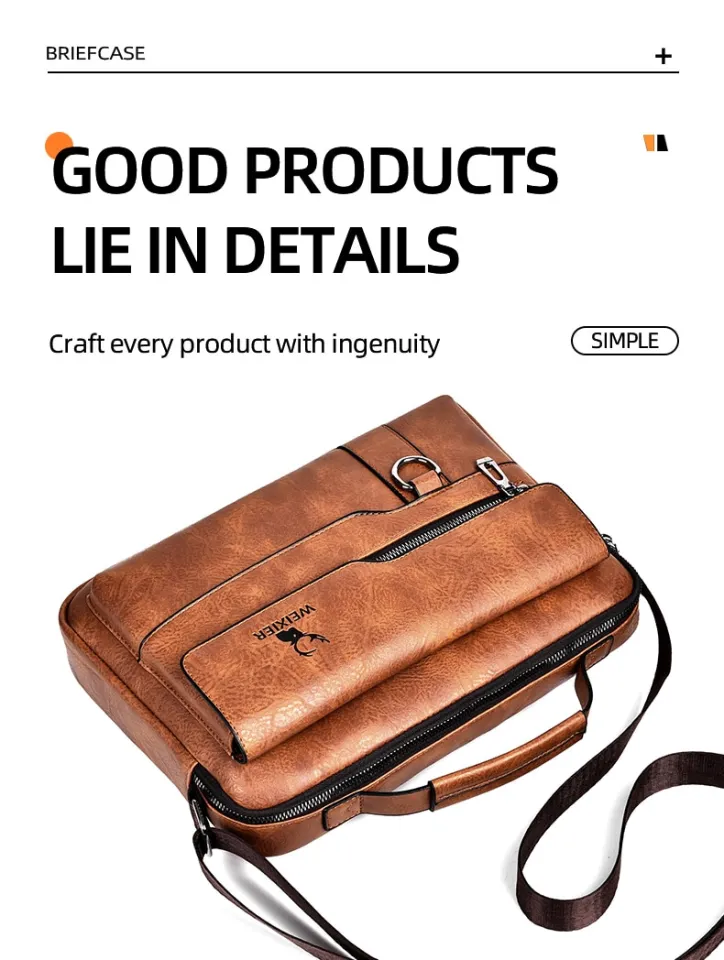 WEIXIER Small Shoulder Bag for Men Leather Crossbody Man Purse Handbag  Satchel Messenger Travel Bags for iPad 9.7 Work Office Business Brown NEW  for Sale in Des Plaines, IL - OfferUp