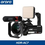 ORDRO Máy Quay Phim HDR-AC7 4K 24MP Máy Quay Video Thu Phóng Quang Học Máy