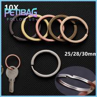 PETIBAG 10pcs/lot 25mm 28mm 30mm มีประโยชน์ ตัวเชื่อมต่อ กลม กระเป๋า แยกพวงกุญแจ สแตนเลส คาราไบเนอร์ พวงกุญแจ