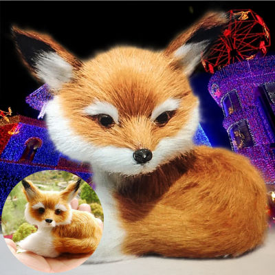 GL [Ready Stock] Realistic Plush Animals Soft Plush Childrens Toys Fox Home Decoration Simulated Little Fox