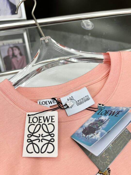 ติดขัด-loeweตะเภาเฮฟวี่เวทแท้เสื้อยืดแขนแขนสั้นคอกลมปักลายลูกสุนัข23ss-ผู้ชายและผู้หญิงสไตล์เดียวกัน