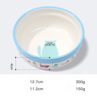 Cartoon Cat Bowl High Foot Dog Bowl Protector Cat Pet Food Water Bowl Anti-overturning Binaural Pet Feeding Cup Pet Feeder Bowl