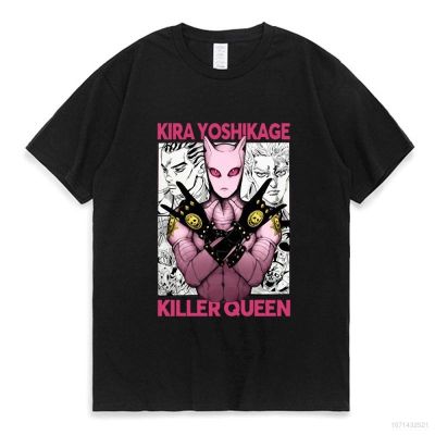 เสื้อยืดแขนสั้นลําลอง ทรงหลวม พิมพ์ลายอนิเมะ JoJos Bizarre Adventure Kira Yoshikage แฟชั่นสําหรับผู้ชาย และผู้หญิง