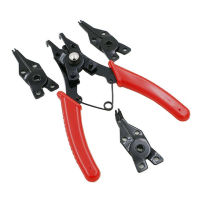 QZ-4 In 1 Circlip Snap Ring Plier Four Headed Pliers Fastener Shaft Used Spring Disassembly Puller Springs Multitool Pliers Set