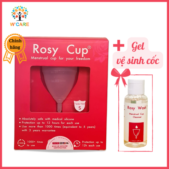 Cốc nguyệt san chính hãng rosy cup tặng kèm gel vệ sinh cốc - ảnh sản phẩm 1