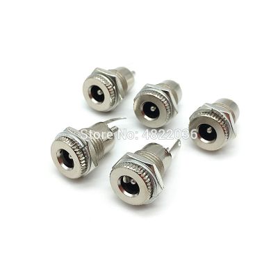 5pcs DC-099 5.5mm x 2.1mm 2.5mm DC Power Jack Socket Female Panel Mount Connector Metal DC099 Open Hole 11MM 5.5*2.1 5.5*2.5  Wires Leads Adapters