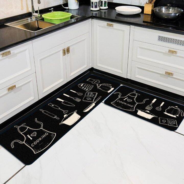 zz-ร้อน-ที่ทันสมัยแฟชั่นรวมกัน-keset-dapur-สีขาวดำที่เรียบง่ายพรมหน้าประตูพรมผืนใหญ่ข้างเตียงยาวห้องนอน