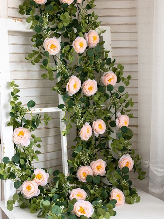 พวงดอกโบตั๋นดอกไม้เทียมประดิษฐ์ผ้าไหมสีขาว-ayiq-flower-shop-สำหรับแขวนต้นยูคาลิปตัสสำหรับงานแต่งงานบ้านงานเลี้ยงสวนงานฝีมือซุ้ม