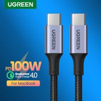 สายเคเบิล Ugregreen USB Type C ถึง USB C สำหรับ Galaxy S9 PD 100W ที่ชาร์จความเร็วสูงสายเคเบิลสำหรับ Macbook รองรับการชาร์จเร็ว4.0สาย USB