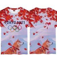 2023 NewTokyo 2021กีฬาโอลิมปิก3D ฤดูร้อน Tee แขนสั้นลำลอง Akita T เสื้อ