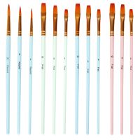 [Kiki tool store] 3Pcs/set Wooden Handle Oil Brush Watercolor Paint Pen Nylon Head Multifunctional Painting Art Supplies