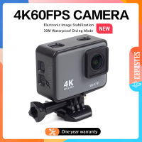 CERASTES Action Camera 4K60FPS พร้อมรีโมทคอนล Wifi ระบบป้องกันภาพสั่นไหวอิเล็กทรอนิกส์เหมาะสำหรับการดำน้ำและกีฬากลางแจ้ง