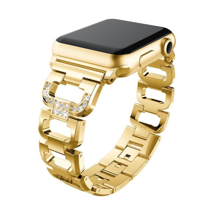 สายนาฬิกาสแตนเลสสตีลลิงค์สำหรับ-apple-watch-44mm-42mm-40mm-38mm-strap-diamond-replacement-bracelet-series-1-2-3-4-5